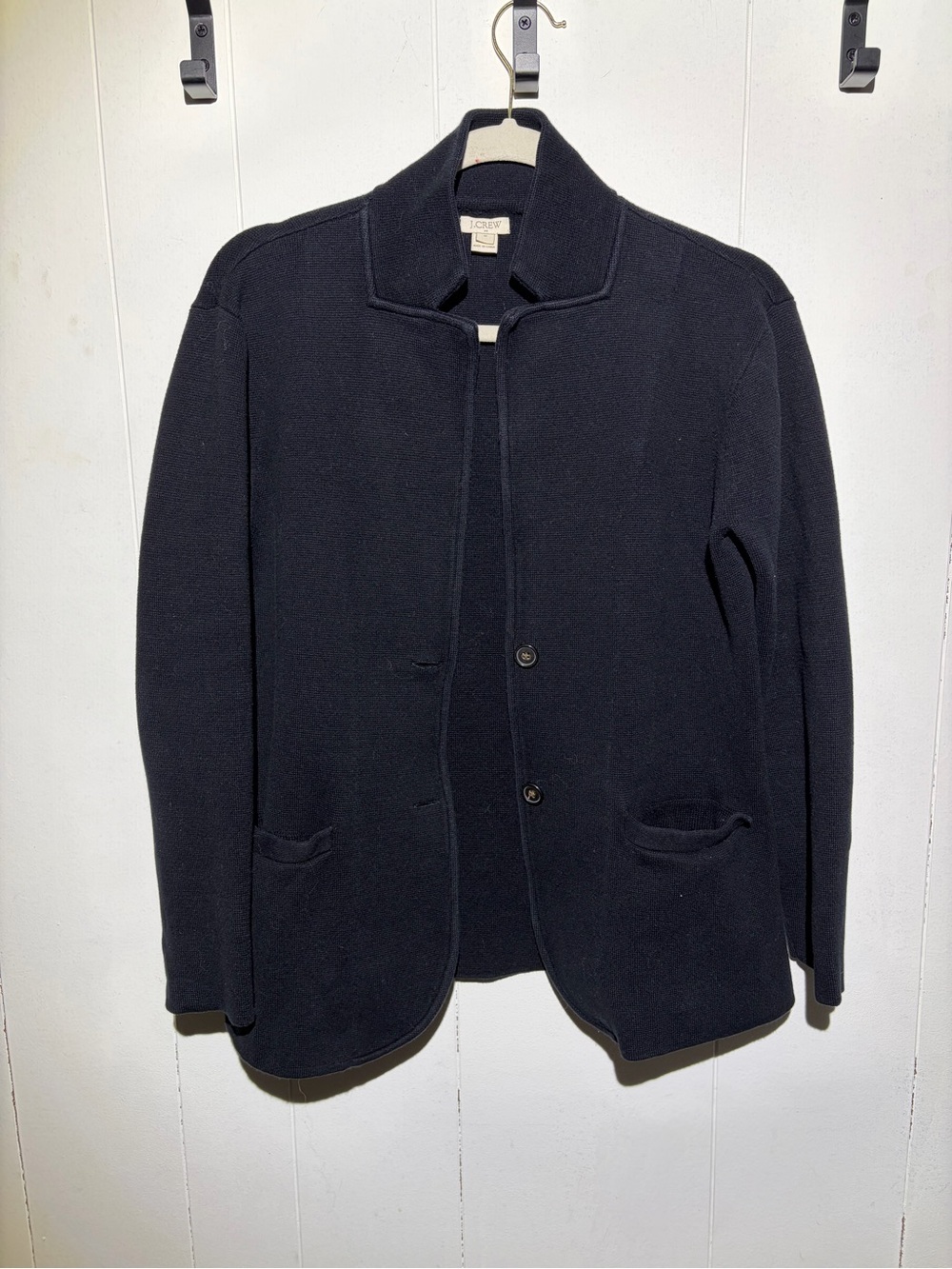 J. Crew Black Mock Neck Sweater Blazer - Size M